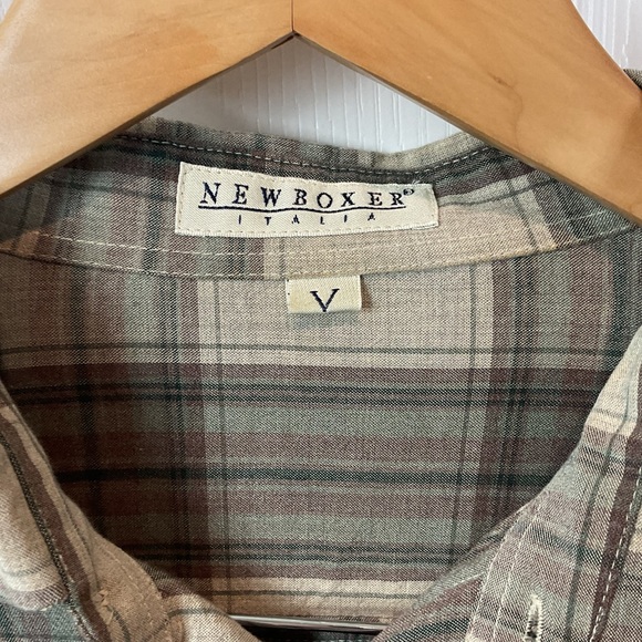 Pre-Owned Vintage New Boxer Italia Long Sleeve Flannel Button Down Shirt, Size V - Picture 3 of 7